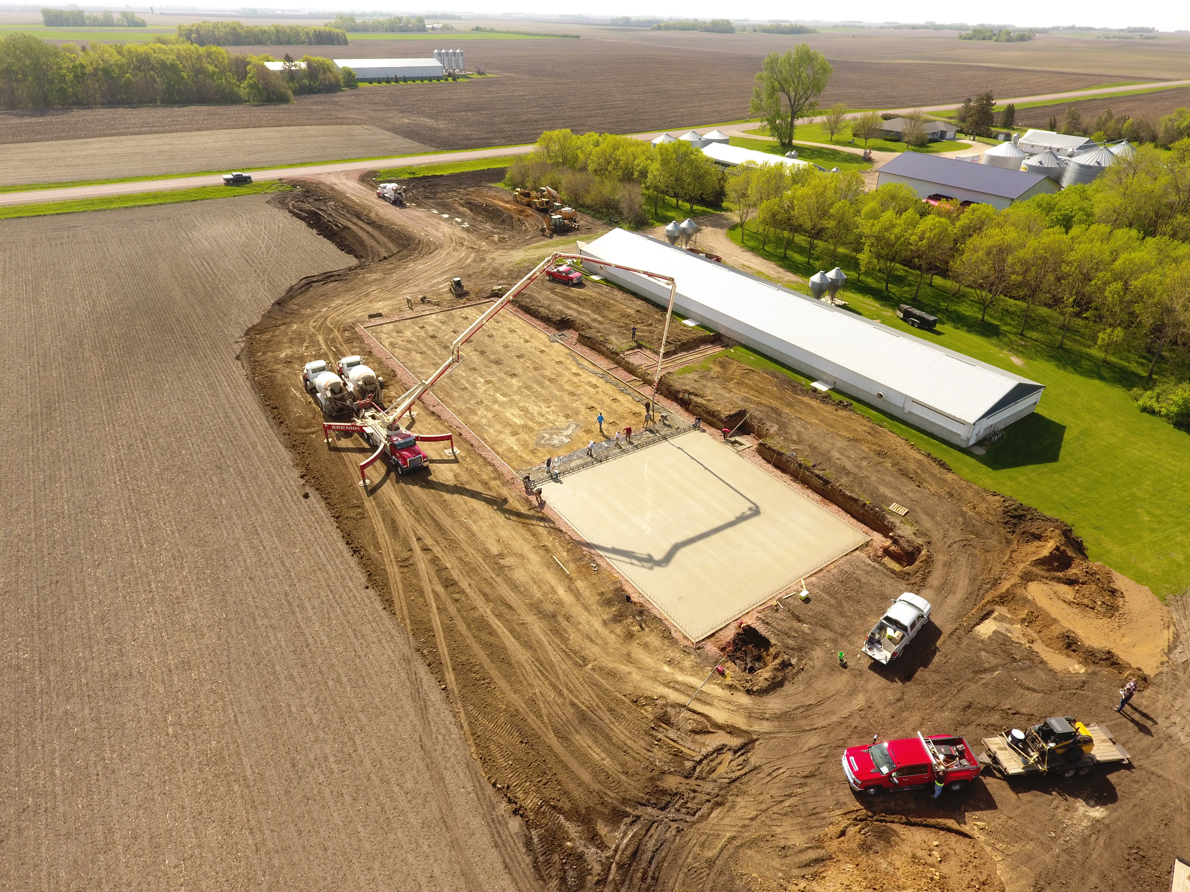 Hog barn cement pour